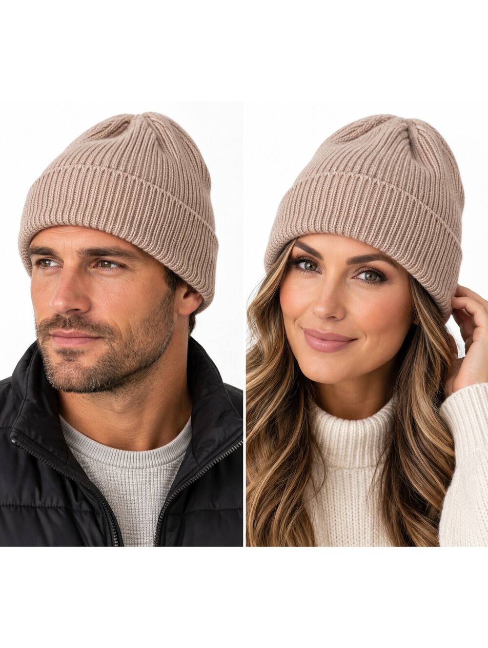 Club Room Men’s 100% Wool Beanie Oatmeal Ribbed Knit Cuff Hat One Size NWT